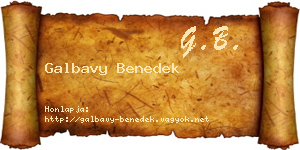 Galbavy Benedek névjegykártya