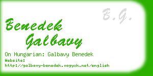 benedek galbavy business card